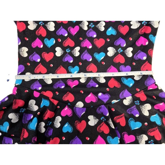 Gilda Marx VTG 90s Hearts Galore Black LS Skirted Leotard Adult Size XS (Y/J) - Picture 11 of 13
